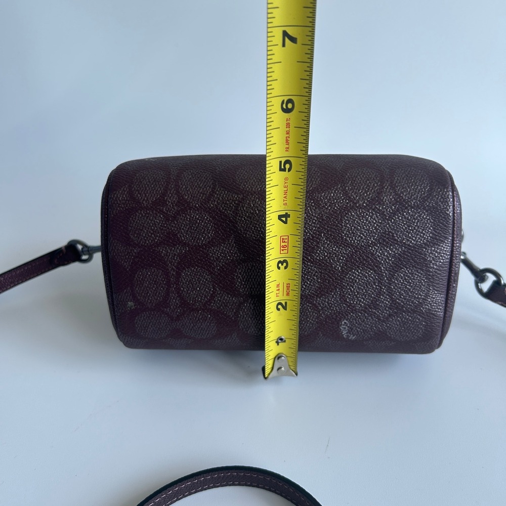 Coach Mini Rowan Metallic Plum Signature Leather Crossbody Bag Good - Picture 10 of 10
